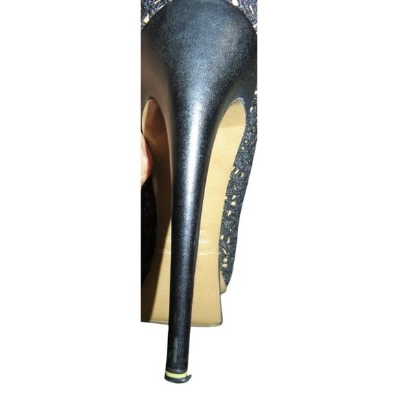 Nicholas Kirkwood Laser Cut Black Italian Leather Platform Stiletto Pumps 37 - Picture 11 of 15